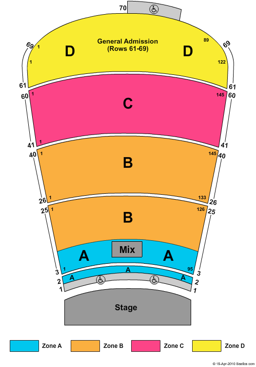 Red Rocks Amphitheatre End Stage Zone Seating Chart